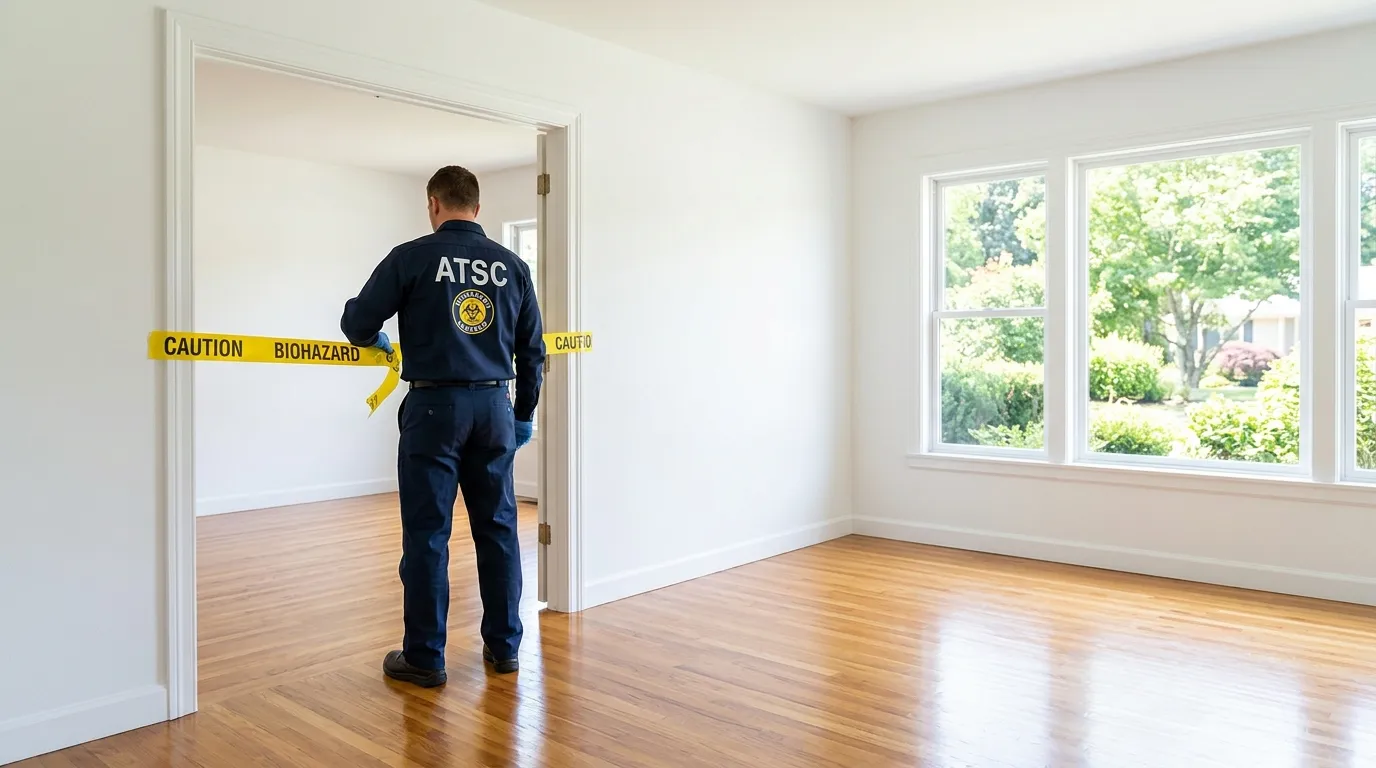 Certified biohazard cleanup crew performing Decomposition Cleanup in Lake Jackson